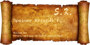 Speiser Kristóf névjegykártya