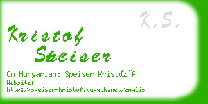 kristof speiser business card